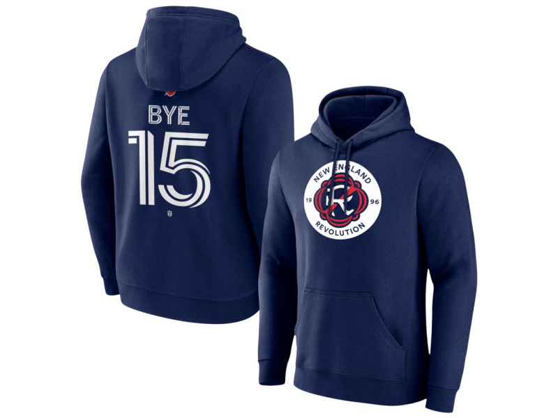 Youth New England Revolution #15 Brandon Bye Team Authentic Pullover Hoodie - Navy