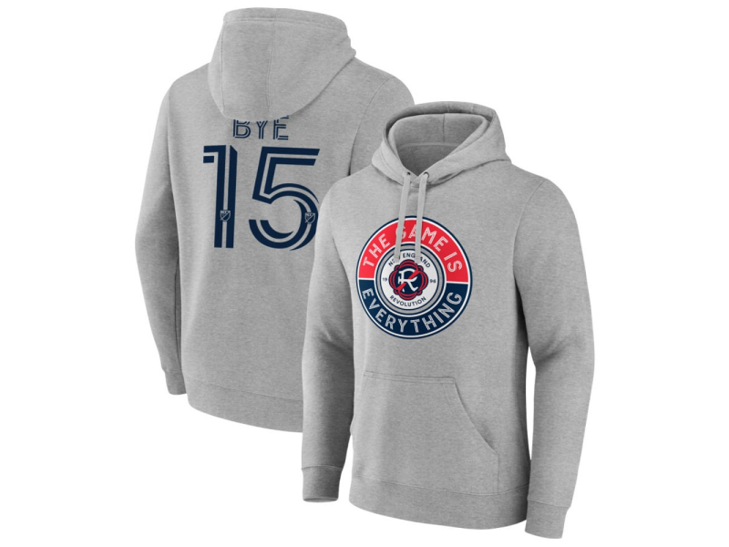 Men's New England Revolution The Game Is Everything #15 Brandon Bye Pullover Hoodie - Gray