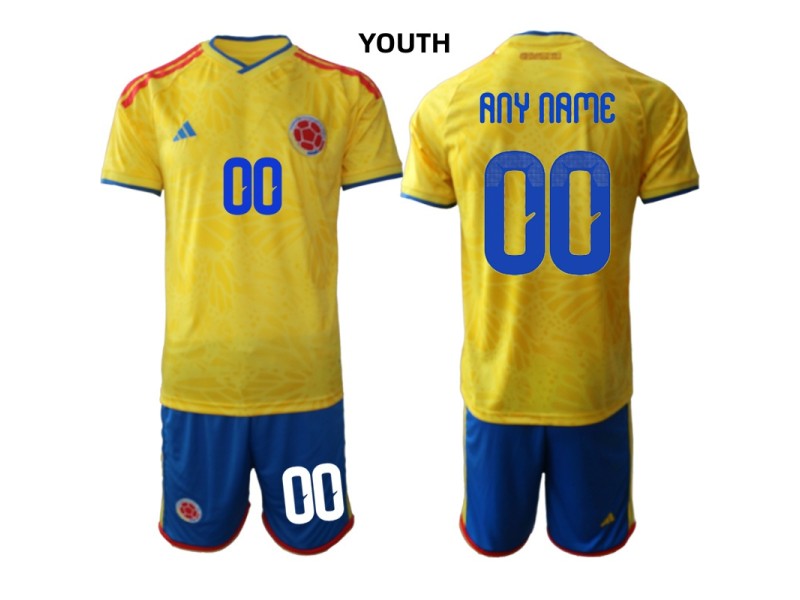 Youth Custom Colombia 2026 World Cup Home Fan Jersey - Yellow