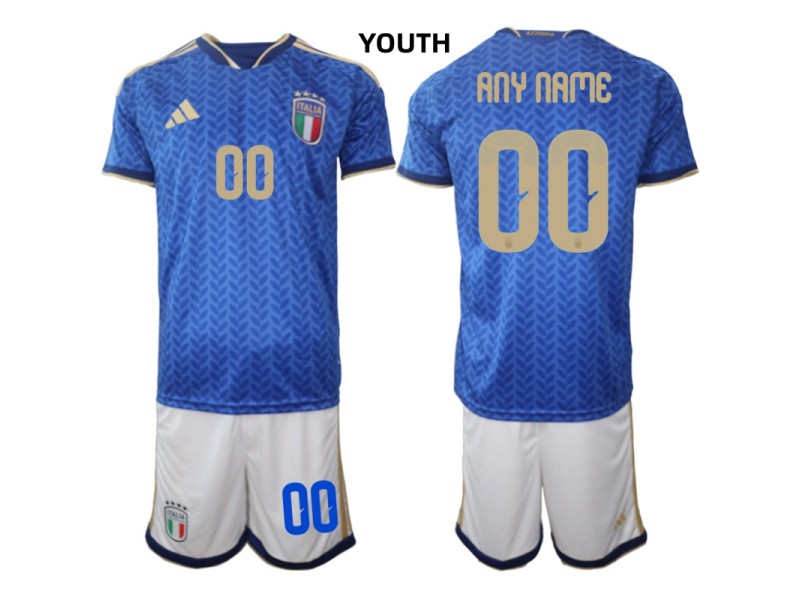 Youth Custom Italy 2026 World Cup Home Fan Jersey - Blue