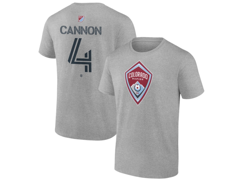 Youth Colorado Rapids #4 Reggie Cannon Team Authentic T-Shirt - Gray