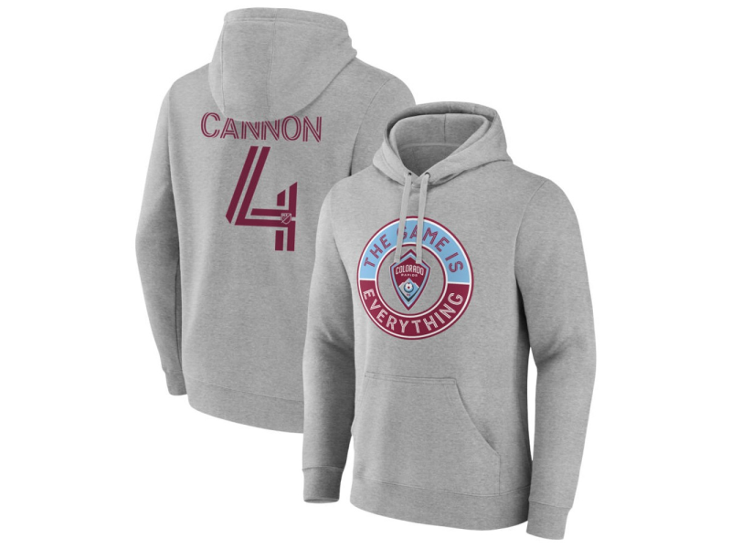 Men's Colorado Rapids The Game Is Everything #4 Reggie Cannon Pullover Hoodie - Gray