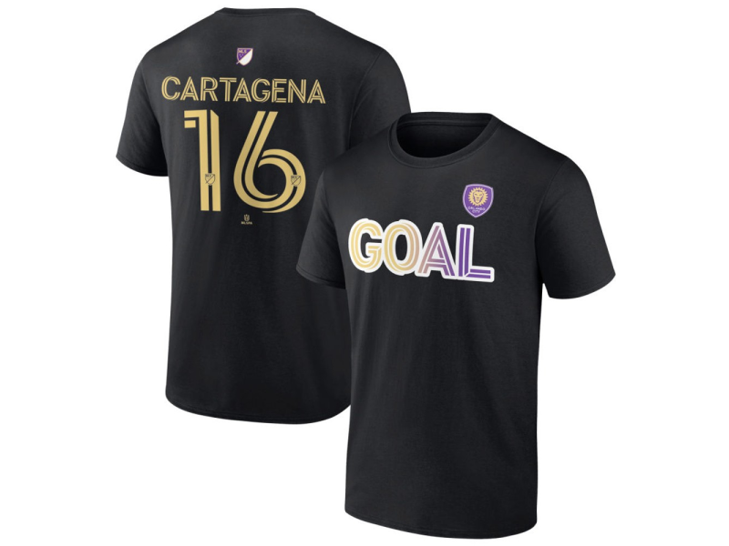 Men's Orlando City SC Goal #16 Wilder Cartagena T-Shirt - Black