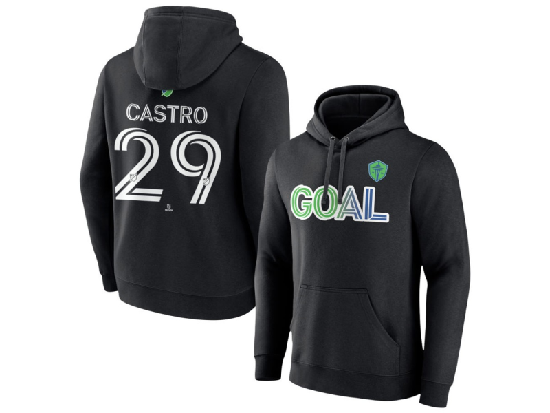 Men's Seattle Sounders FC Goal #29 Jacob Castro Pullover Hoodie - Black