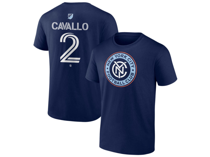 Men's New York City FC #2 Nico Cavallo Team Authentic T-Shirt - Navy