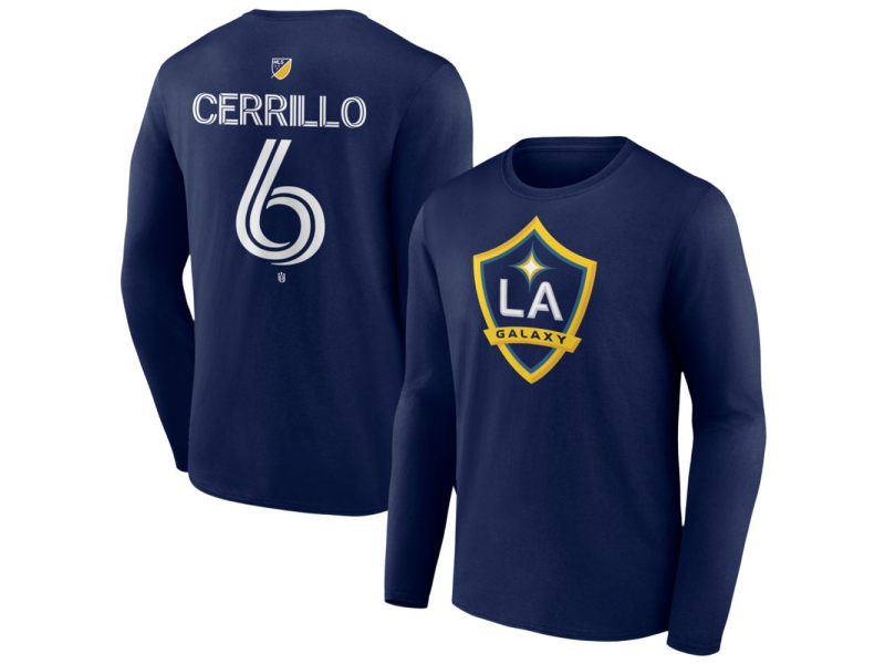 Youth LA Galaxy #6 Edwin Cerrillo Team Authentic Long Sleeve T-Shirt - Navy