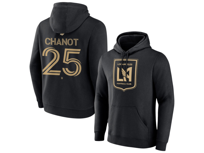Men's LAFC #25 Maxime Chanot Team Authentic Pullover Hoodie - Black
