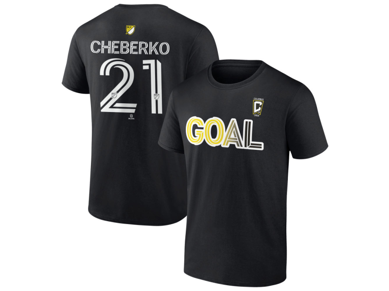 Men's Columbus Crew Goal #21 Yevhen Cheberko T-Shirt - Black