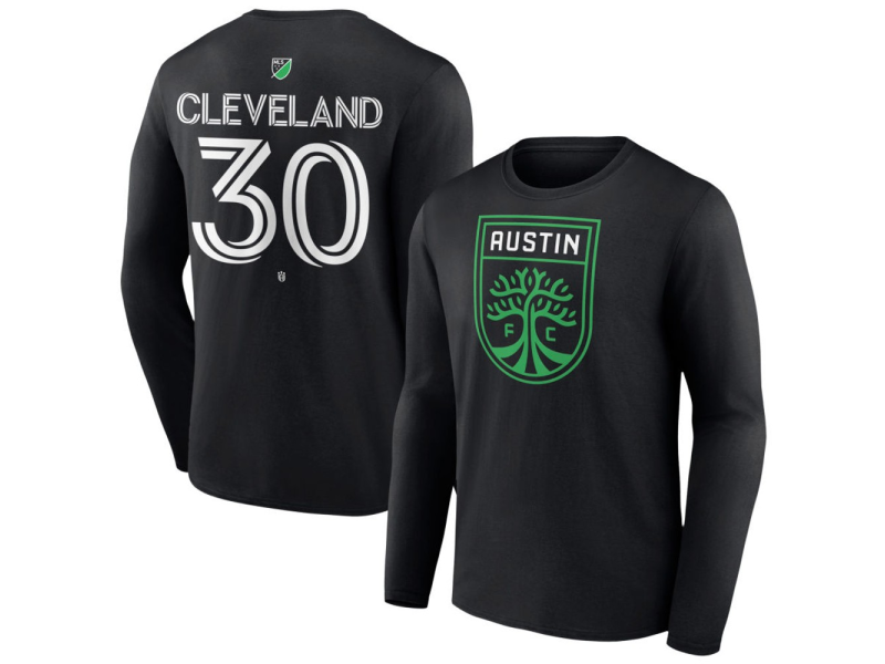 Men's Austin FC #30 Stefan Cleveland Team Authentic Long Sleeve T-Shirt - Black