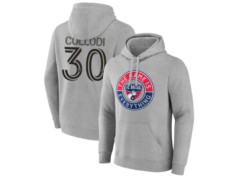 Men's FC Dallas The Game Is Everything #30 Michael Collodi Pullover Hoodie - Gray