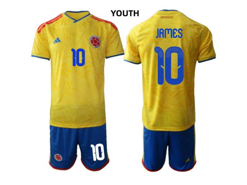Youth JAMES Colombia 2026 World Cup Home Fan Jersey - Yellow