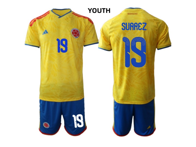Youth SUAREZ Colombia 2026 World Cup Home Fan Jersey - Yellow