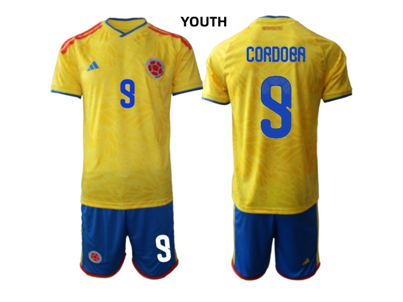 Youth CORDOBA Colombia 2026 World Cup Home Fan Jersey - Yellow