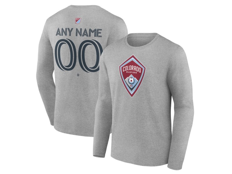 Men's Colorado Rapids Custom Team Authentic Long Sleeve T-Shirt - Gray