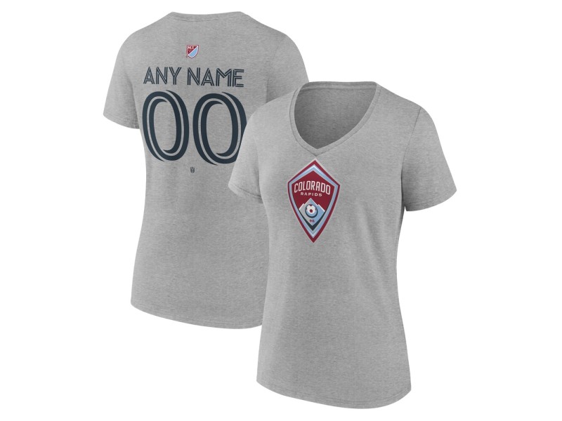 Women's Colorado Rapids Custom Team Authentic V-Neck T-Shirt - Gray