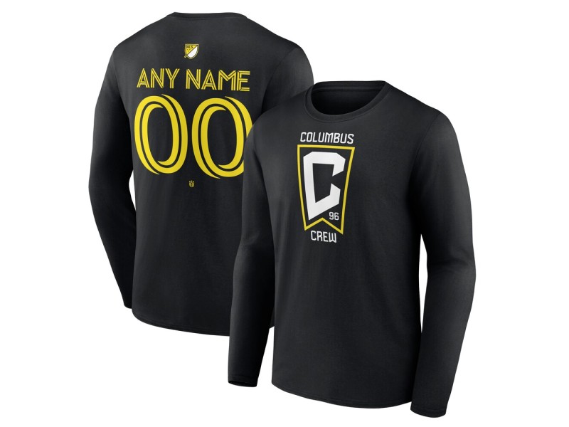 Men's Columbus Crew Custom Team Authentic Long Sleeve T-Shirt - Black