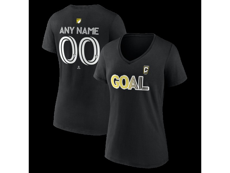 Women's Columbus Crew Goal Custom V-Neck T-Shirt - Black