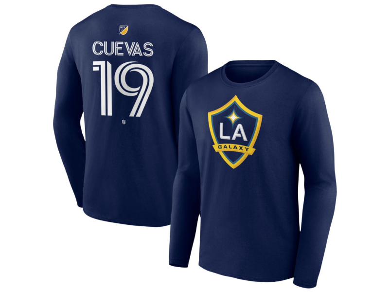 Men's LA Galaxy #19 Mauricio Cuevas Team Authentic Long Sleeve T-Shirt - Navy