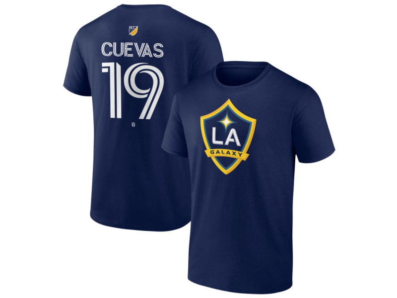 Men's LA Galaxy #19 Mauricio Cuevas Team Authentic T-Shirt - Navy