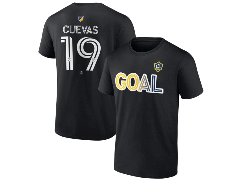 Men's LA Galaxy Goal #19 Mauricio Cuevas T-Shirt - Black