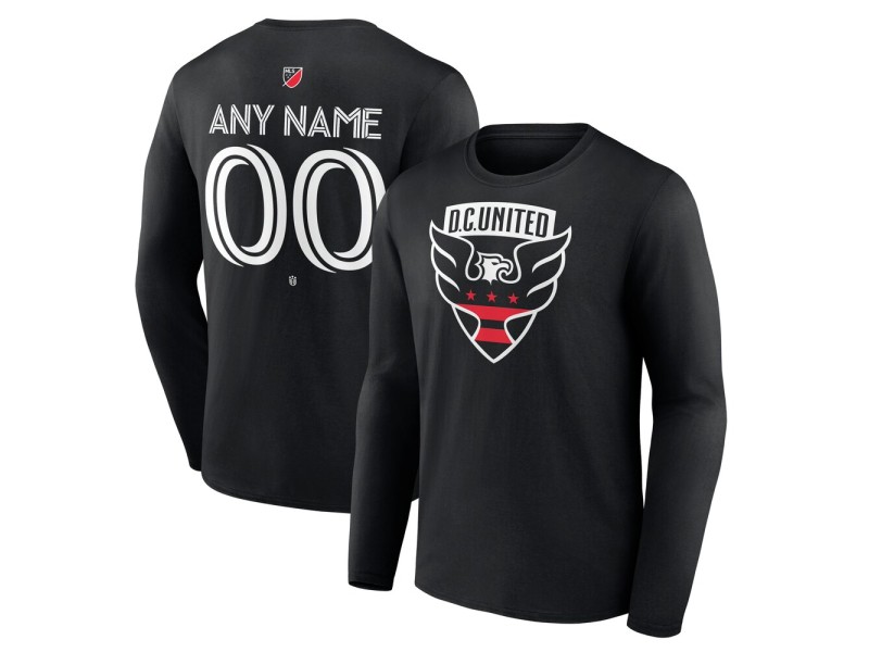 Men's D.C. United Custom Team Authentic Long Sleeve T-Shirt - Black