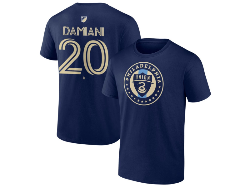 Men's Philadelphia Union #20 Bruno Damiani Team Authentic T-Shirt - Navy