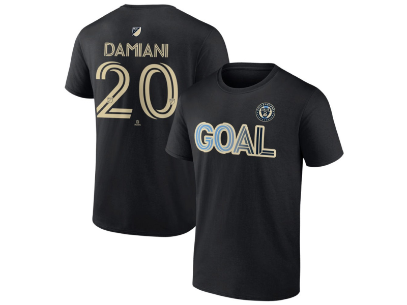 Men's Philadelphia Union Goal #20 Bruno Damiani T-Shirt - Black