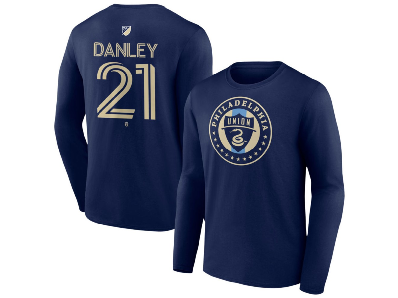 Men's Philadelphia Union #21 Danley Jean-Jacques Team Authentic Long Sleeve T-Shirt - Navy