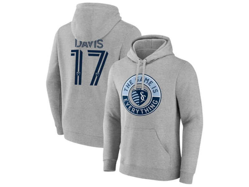 Men's Sporting Kansas City The Game Is Everything #17 Jake Davis Pullover Hoodie - Gray