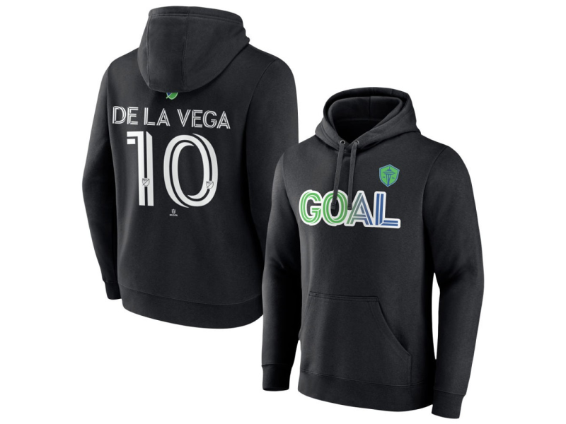 Men's Seattle Sounders FC Goal #10 Pedro De La Vega Pullover Hoodie - Black