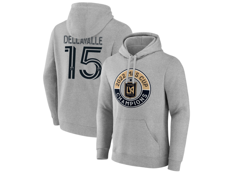 Men's LAFC The Game Is Everything #15 Lorenzo Dellavalle Pullover Hoodie - Gray