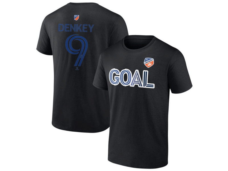 Men's FC Cincinnati Goal #9 Kevin Denkey T-Shirt - Black