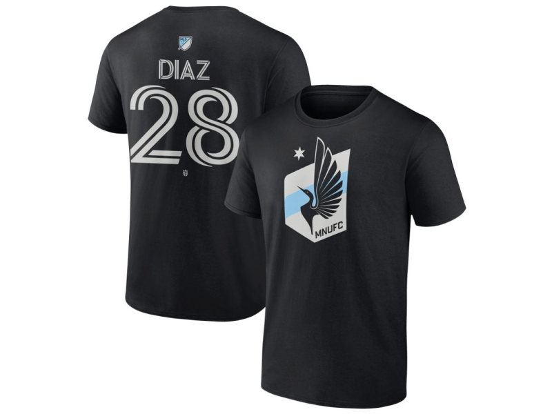 Youth Minnesota United FC #28 Jefferson Diaz Team Authentic T-Shirt - Black