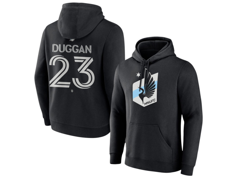 Men's Minnesota United FC #23 Morris Duggan Team Authentic Pullover Hoodie - Black