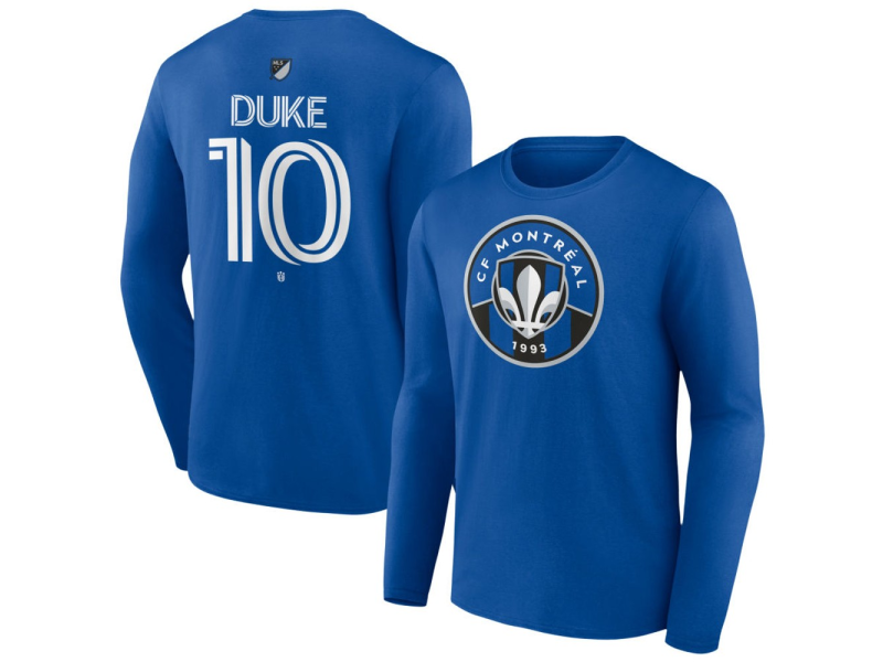 Men's CF Montreal #10 Brice Duke Team Authentic Long Sleeve T-Shirt - Royal