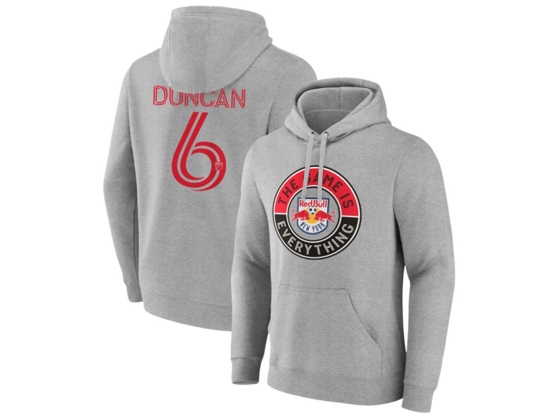 Men's New York Red Bulls The Game Is Everything #6 Kyle Duncan Pullover Hoodie - Gray