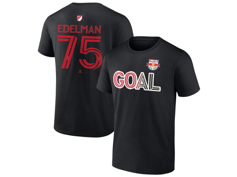 Youth New York Red Bulls Goal #75 Daniel Edelman T-Shirt - Black