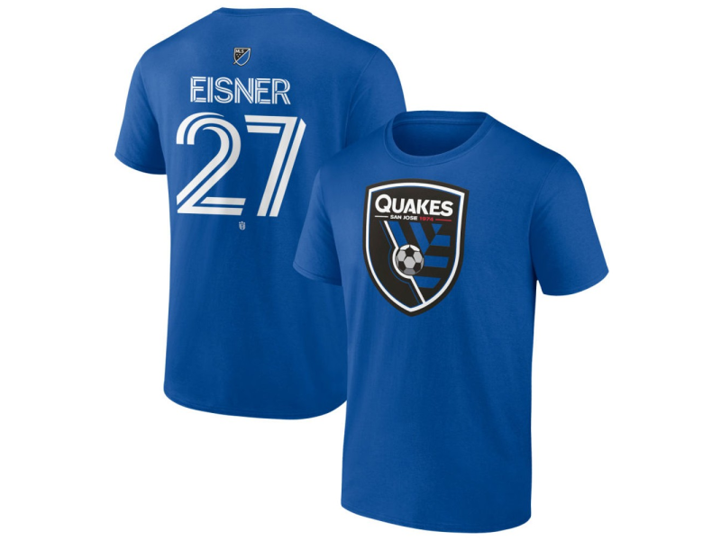 Men's San Jose Earthquakes #27 Wilson Eisner Team Authentic T-Shirt - Royal