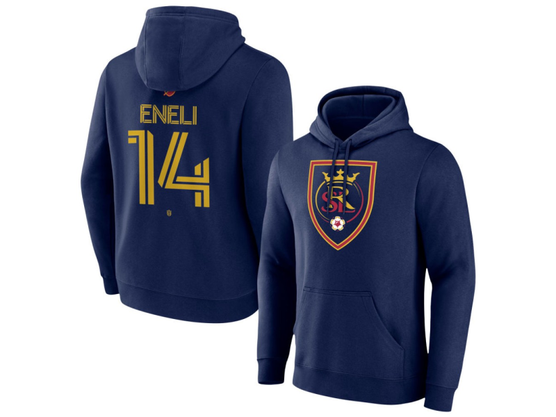 Men's Real Salt Lake #14 Emeka Eneli Team Authentic Pullover Hoodie - Navy