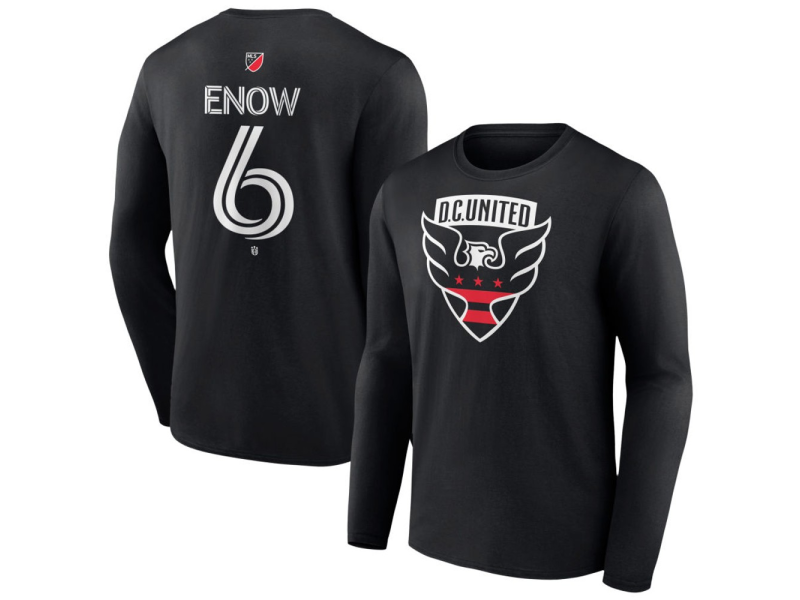 Men's D.C. United #6 Boris Enow Team Authentic Long Sleeve T-Shirt - Black