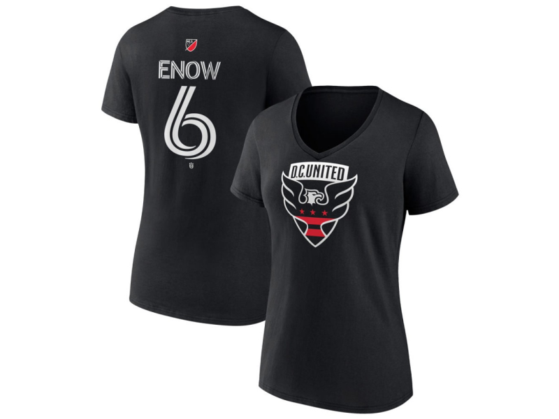 Women's D.C. United #6 Boris Enow Team Authentic V-Neck T-Shirt - Black