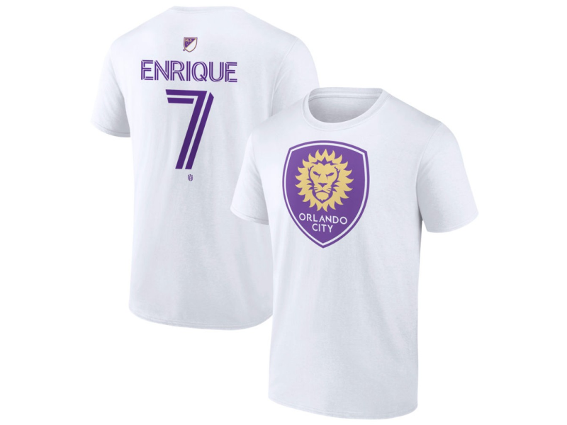 Men's Orlando City SC Authentic Stack #7 Ramiro Enrique T-Shirt - White
