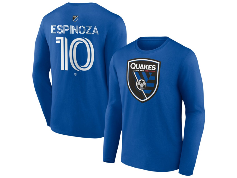Men's San Jose Earthquakes #10 Cristian Espinoza Team Authentic Long Sleeve T-Shirt - Royal
