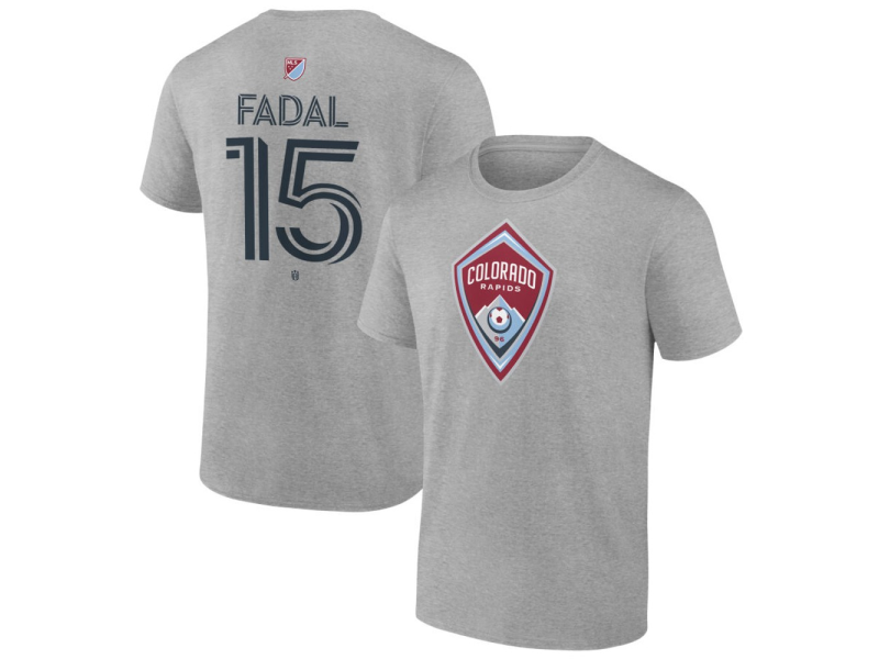 Men's Colorado Rapids #15 Ali Fadal Team Authentic T-Shirt - Gray
