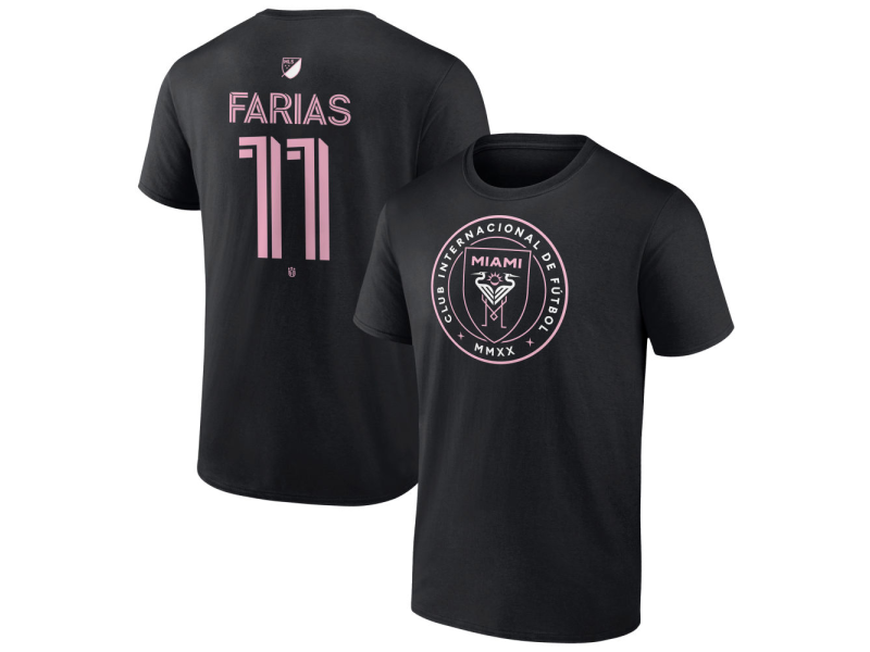 Men's Inter Miami CF Authentic Stack #11 Facundo Farias T-Shirt - Black
