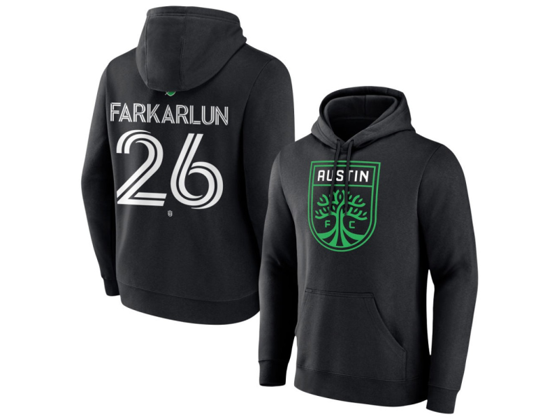 Men's Austin FC #26 Bryant Farkarlun Team Authentic Pullover Hoodie - Black