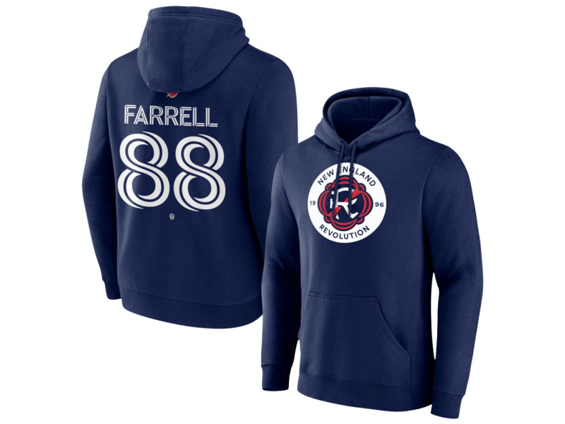 Men's New England Revolution #88 Andrew Farrell Team Authentic Pullover Hoodie - Navy