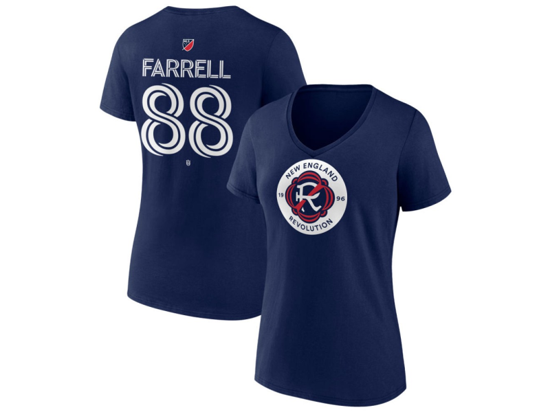Women's New England Revolution #88 Andrew Farrell Team Authentic V-Neck T-Shirt - Navy