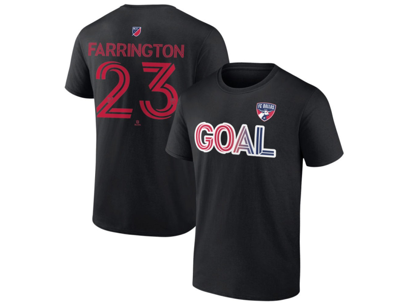 Men's FC Dallas Goal #23 Logan Farrington T-Shirt - Black
