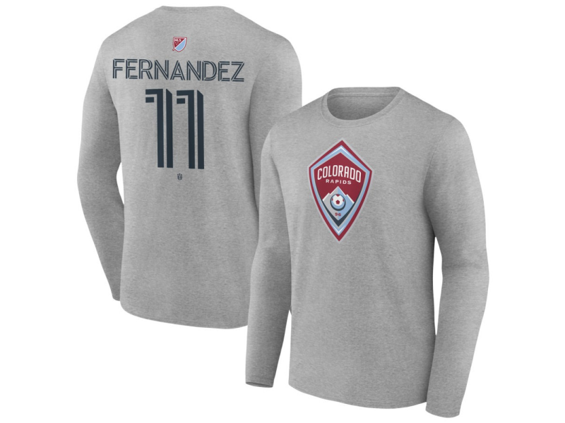 Youth Colorado Rapids #11 Omir Fernandez Team Authentic Long Sleeve T-Shirt - Gray